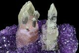 Wide Amethyst Geode With Large Calcite Crystals - Uruguay #107704-5